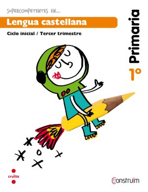 Portada del producto:  Supercompetentes en… Lengua castellana. 1 Primaria, 3 Trimestre. Construïm. Cuaderno